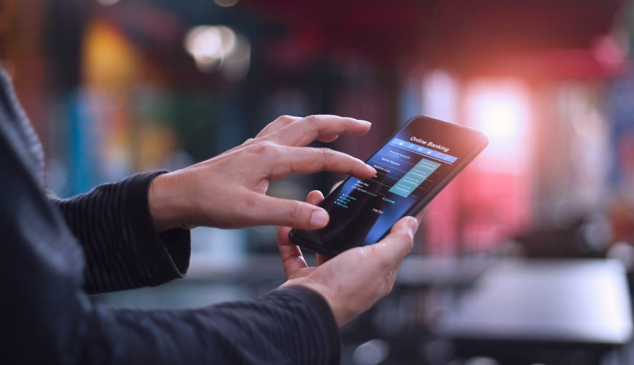 Man using mobile phone