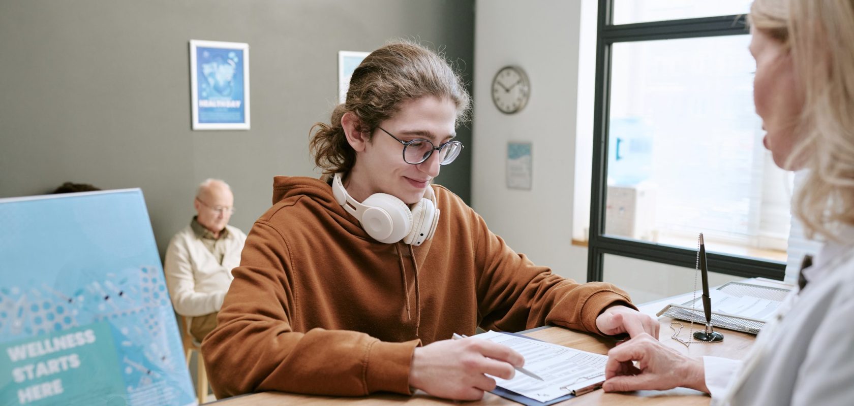 Teenager at clinic ADHD